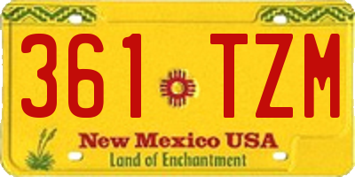 NM license plate 361TZM