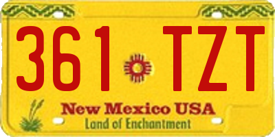 NM license plate 361TZT