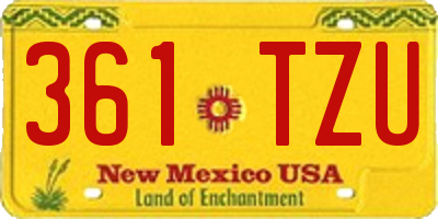 NM license plate 361TZU