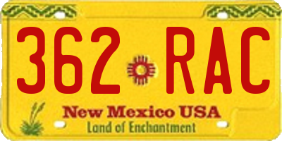 NM license plate 362RAC