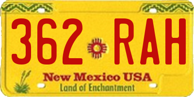 NM license plate 362RAH