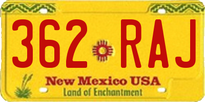 NM license plate 362RAJ