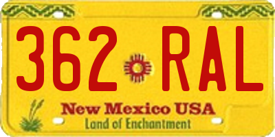 NM license plate 362RAL