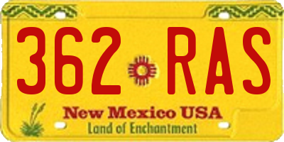 NM license plate 362RAS