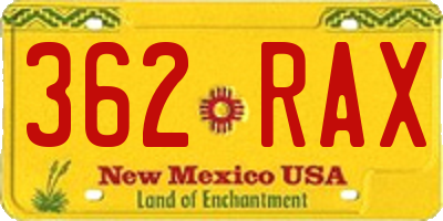 NM license plate 362RAX