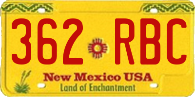 NM license plate 362RBC