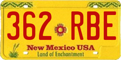 NM license plate 362RBE