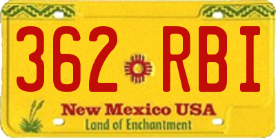 NM license plate 362RBI
