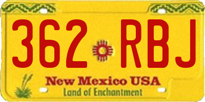 NM license plate 362RBJ
