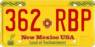 NM license plate 362RBP