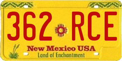 NM license plate 362RCE