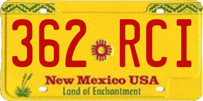 NM license plate 362RCI