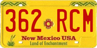 NM license plate 362RCM