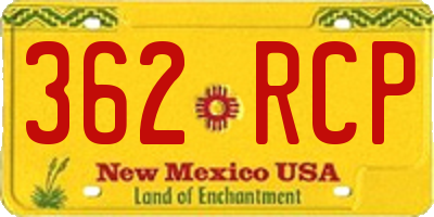 NM license plate 362RCP