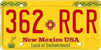 NM license plate 362RCR