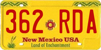 NM license plate 362RDA