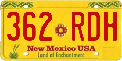 NM license plate 362RDH