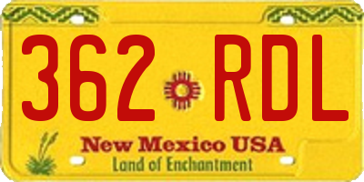 NM license plate 362RDL