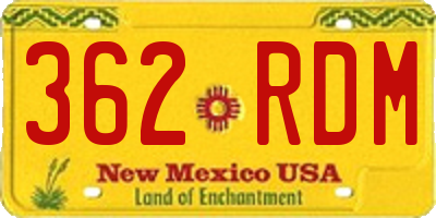 NM license plate 362RDM