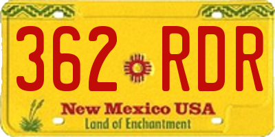 NM license plate 362RDR