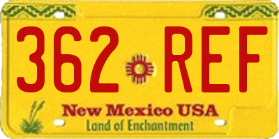 NM license plate 362REF
