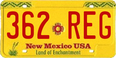NM license plate 362REG