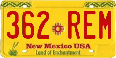 NM license plate 362REM
