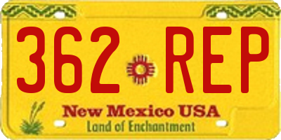 NM license plate 362REP