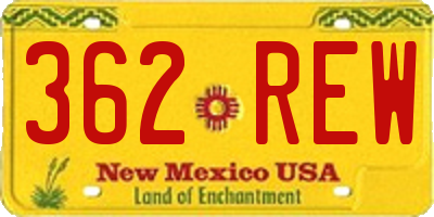 NM license plate 362REW