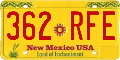 NM license plate 362RFE
