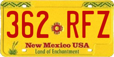 NM license plate 362RFZ
