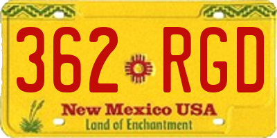 NM license plate 362RGD