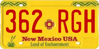 NM license plate 362RGH