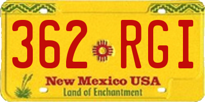 NM license plate 362RGI