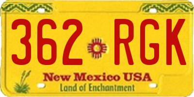 NM license plate 362RGK