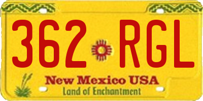 NM license plate 362RGL