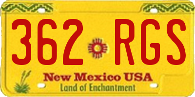 NM license plate 362RGS