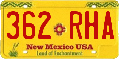 NM license plate 362RHA