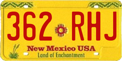NM license plate 362RHJ