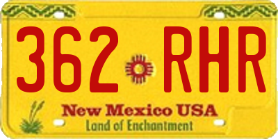NM license plate 362RHR