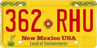 NM license plate 362RHU