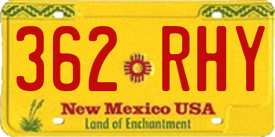 NM license plate 362RHY