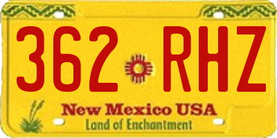 NM license plate 362RHZ