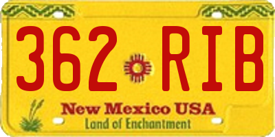 NM license plate 362RIB