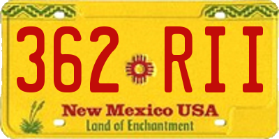 NM license plate 362RII