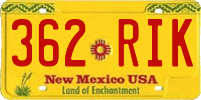 NM license plate 362RIK