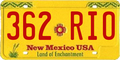 NM license plate 362RIO