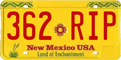 NM license plate 362RIP