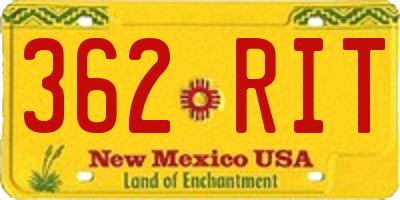 NM license plate 362RIT