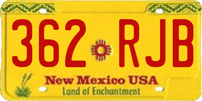 NM license plate 362RJB